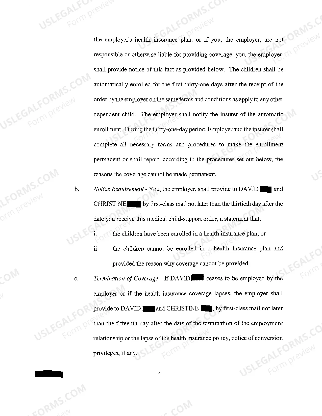 Preview A04 Medical Child Support Order