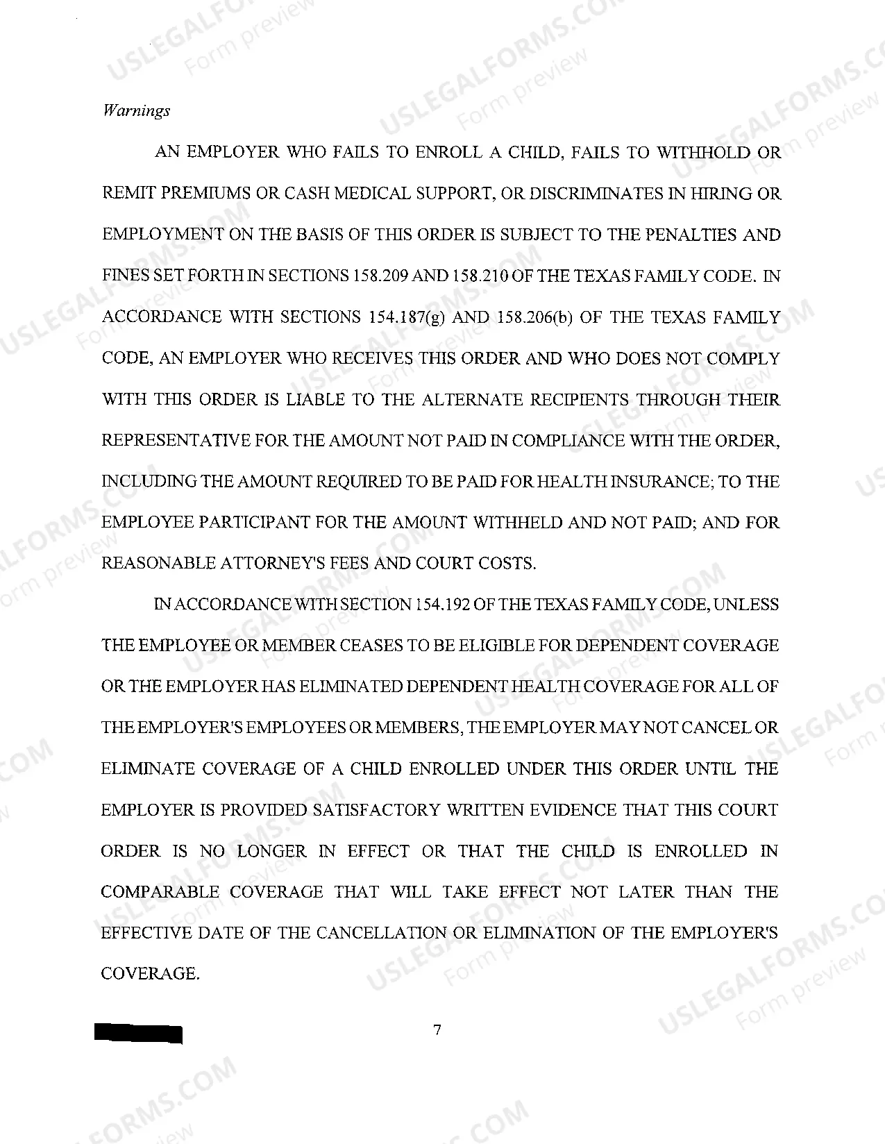 Preview A04 Medical Child Support Order