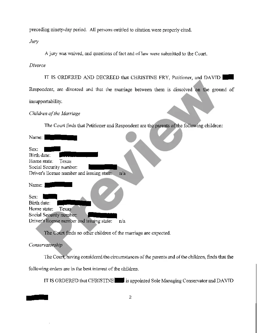 Preview A05 Agreed Final Decree of Divorce