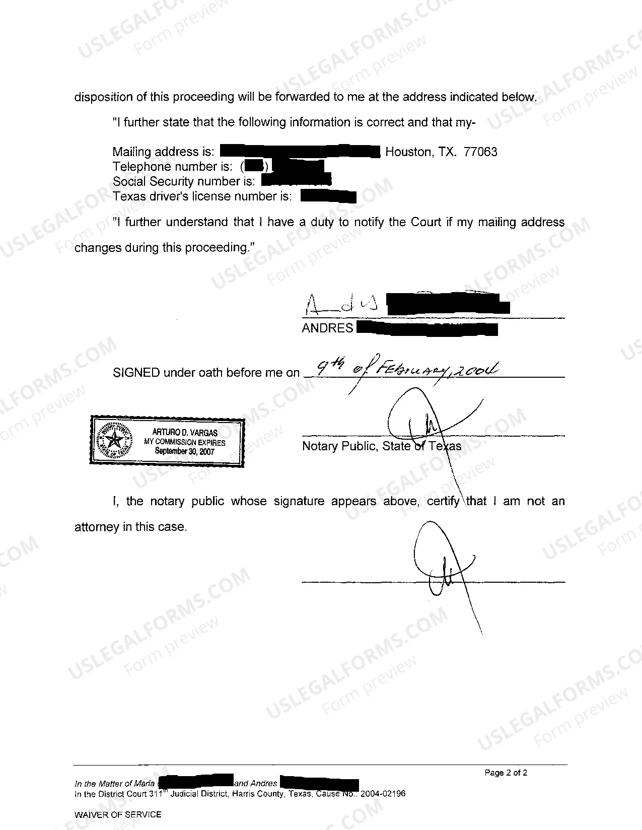 Preview A06 Waiver of Service