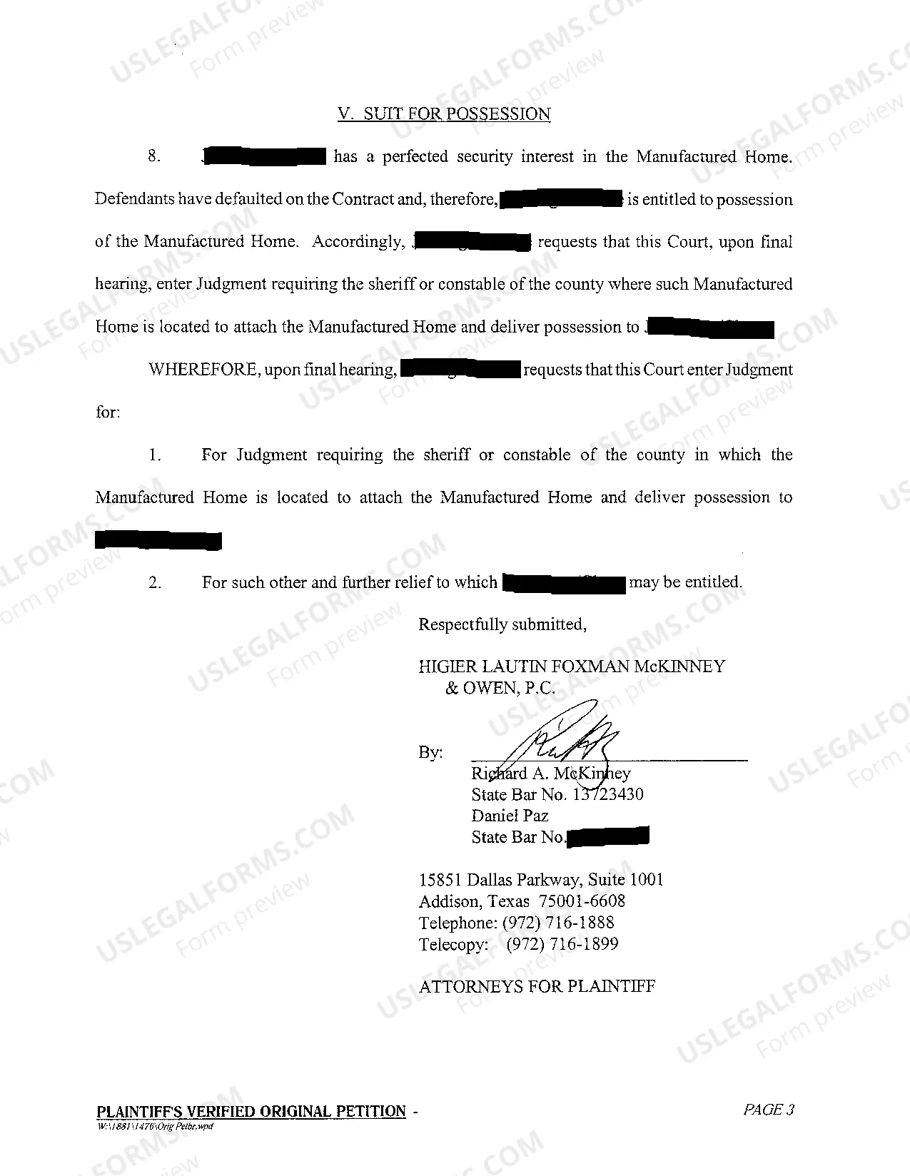 Preview A02 Plaintiffs Verified Original Petition