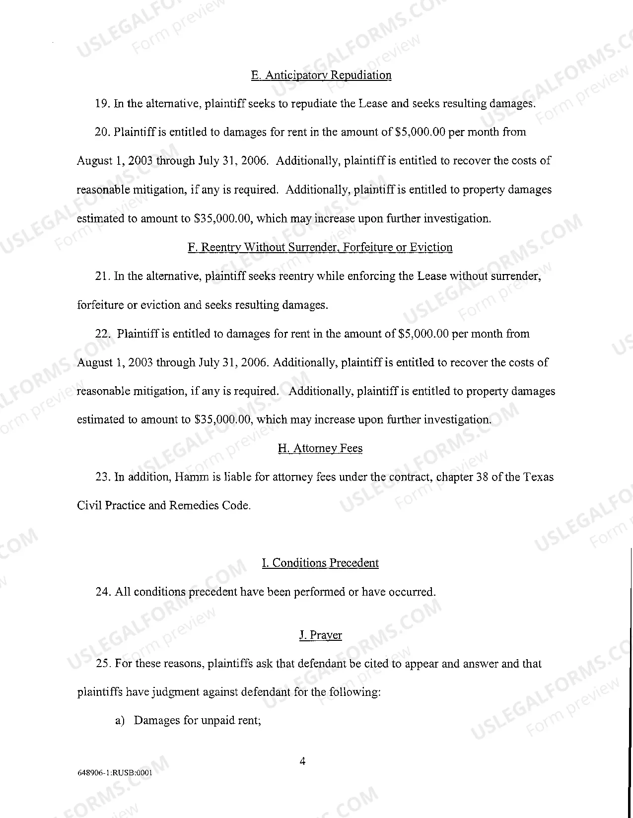 Preview Civil Information Sheet