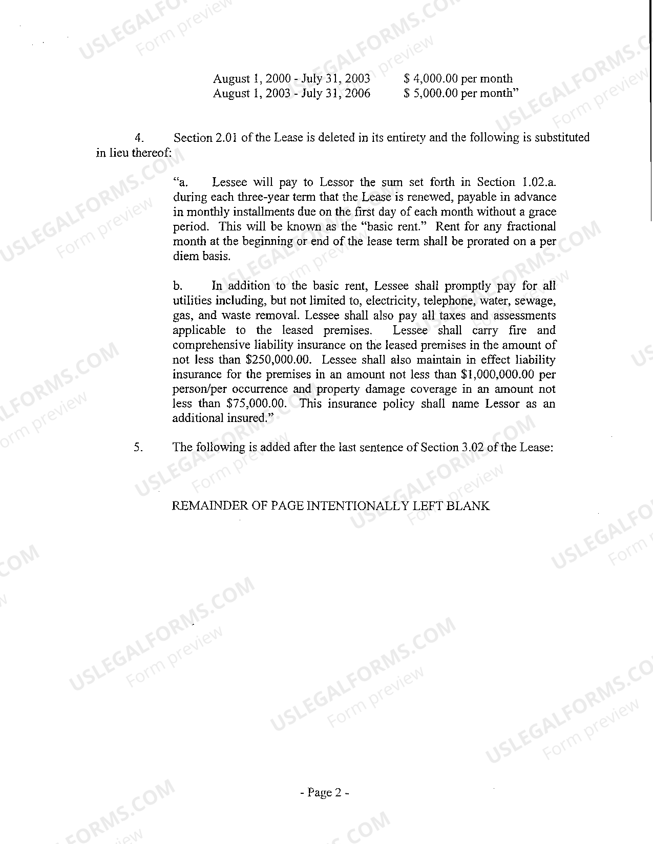 Texas First Amendment of Lease Agreement US Legal Forms