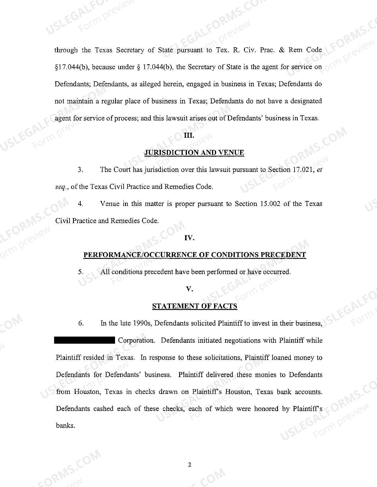 Harris Texas Plaintiffs Original Petition for Breach of Promissory Note US Legal Forms