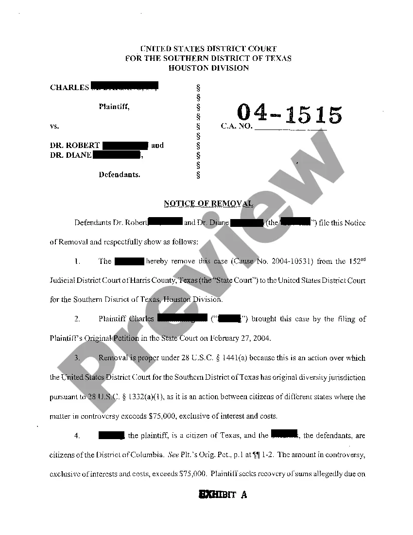 Preview A05 Notice of Filing Notice of Removal