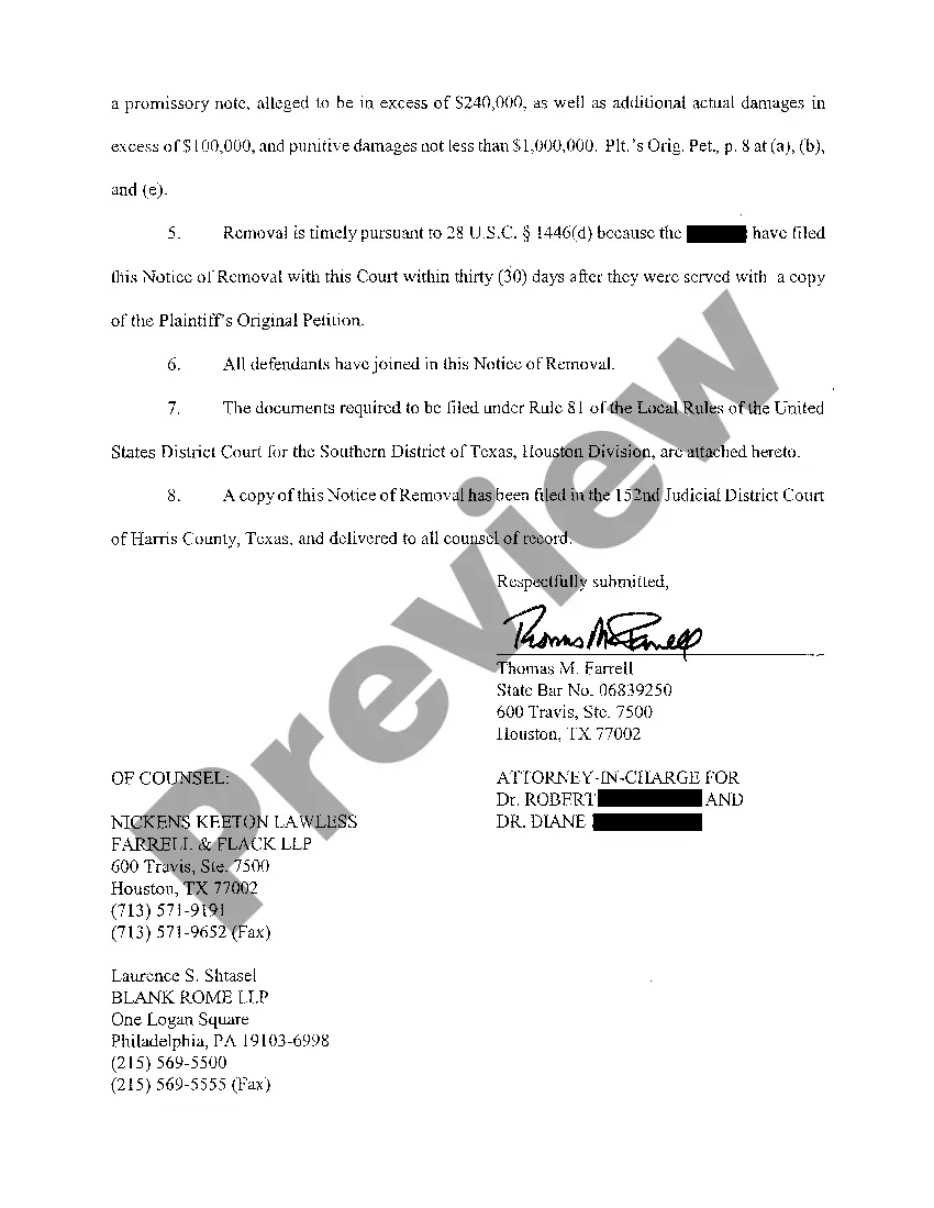 Preview A05 Notice of Filing Notice of Removal