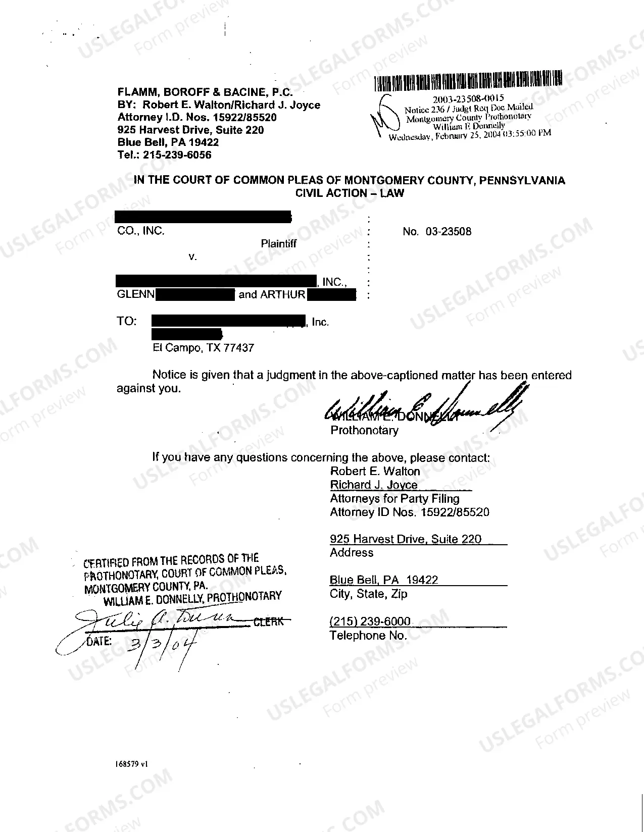 Preview A01 Praecipe To Enter Default Judgment