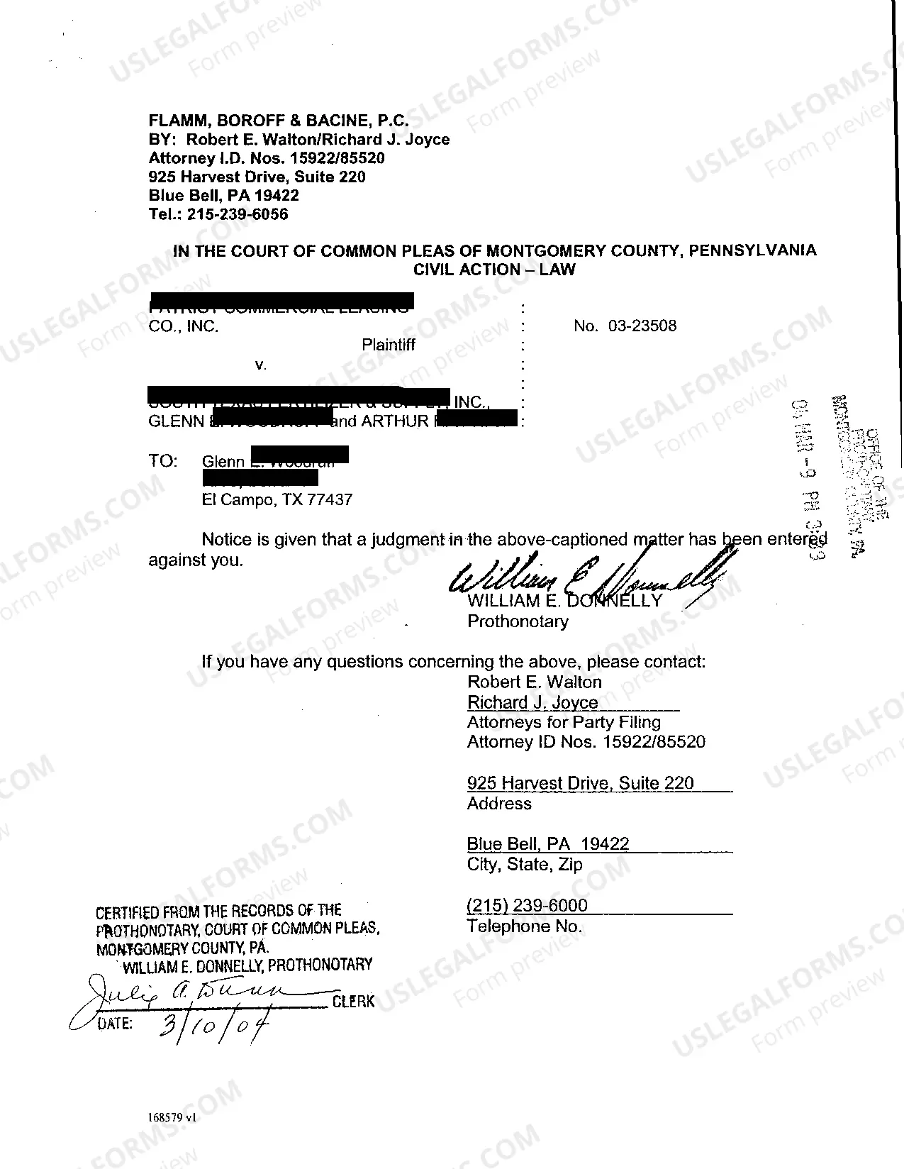 Preview A01 Praecipe To Enter Default Judgment