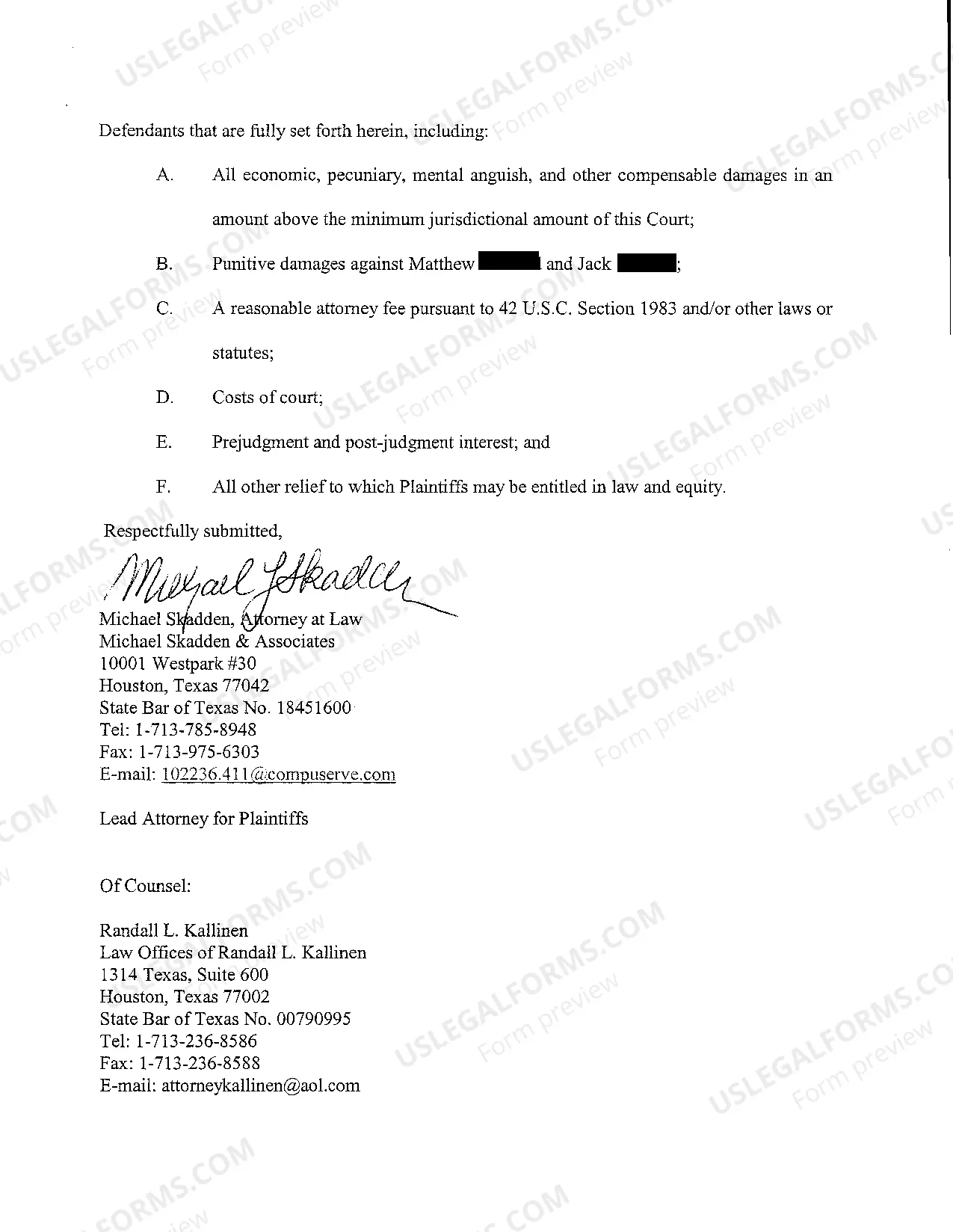 Preview A01 Plaintiffs Original Petition for Employment Discrimination