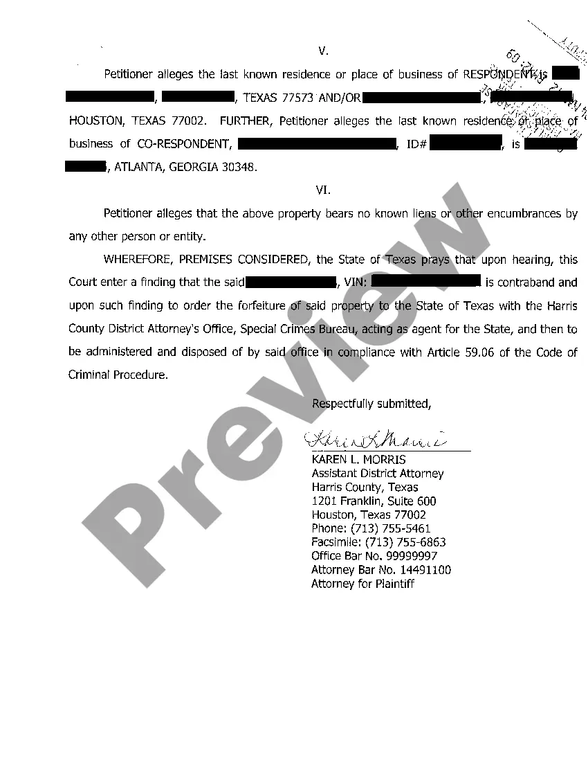 Get A01 Plaintiffs Notice of Seizure and Intended Forfeiture Preview A01 Plaintiffs Notice of Seizure and Intended Forfeiture