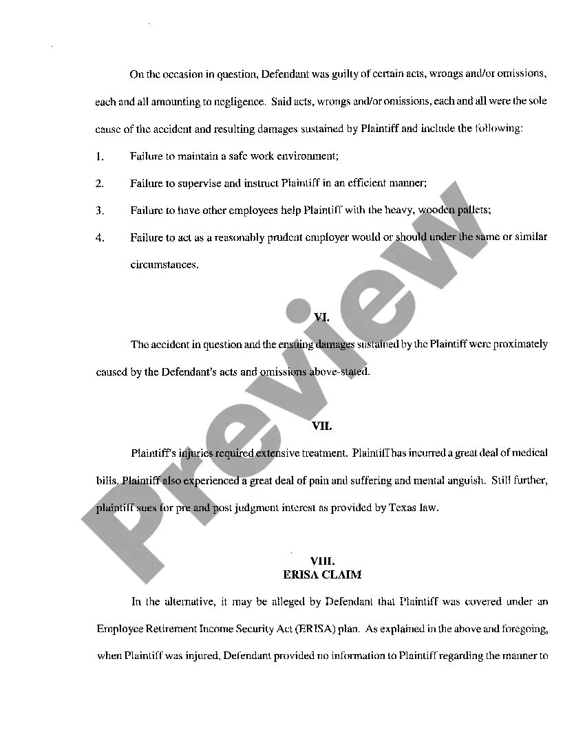 Preview A01 Plaintiffs Original Petition and Request For Discovery regarding Workers Compensation