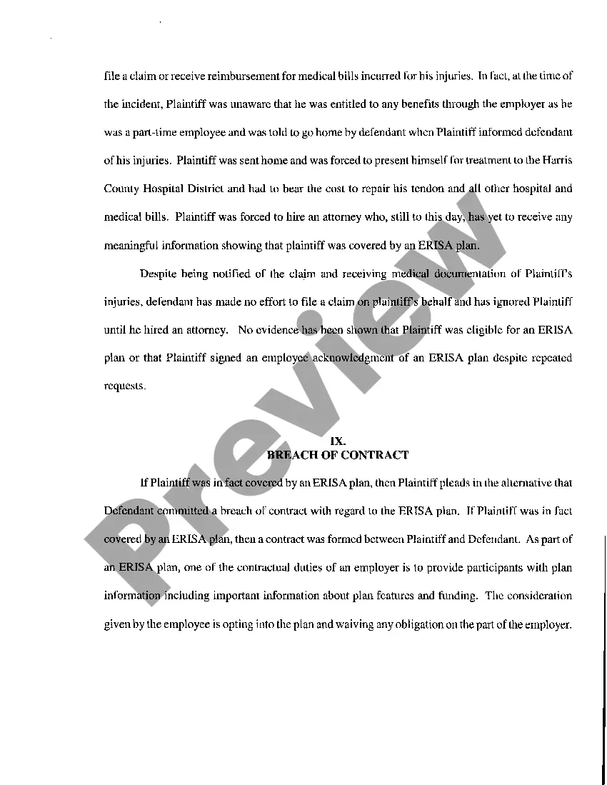 Preview A01 Plaintiffs Original Petition and Request For Discovery regarding Workers Compensation