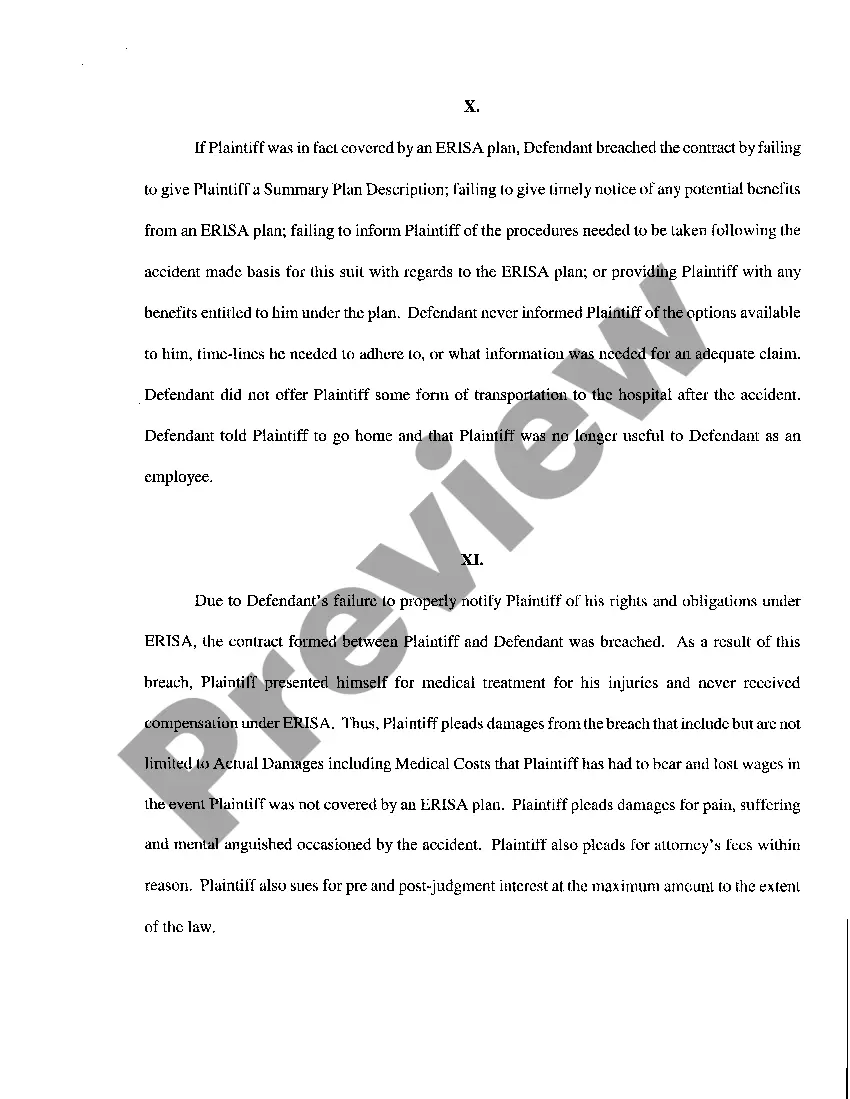 Preview A01 Plaintiffs Original Petition and Request For Discovery regarding Workers Compensation