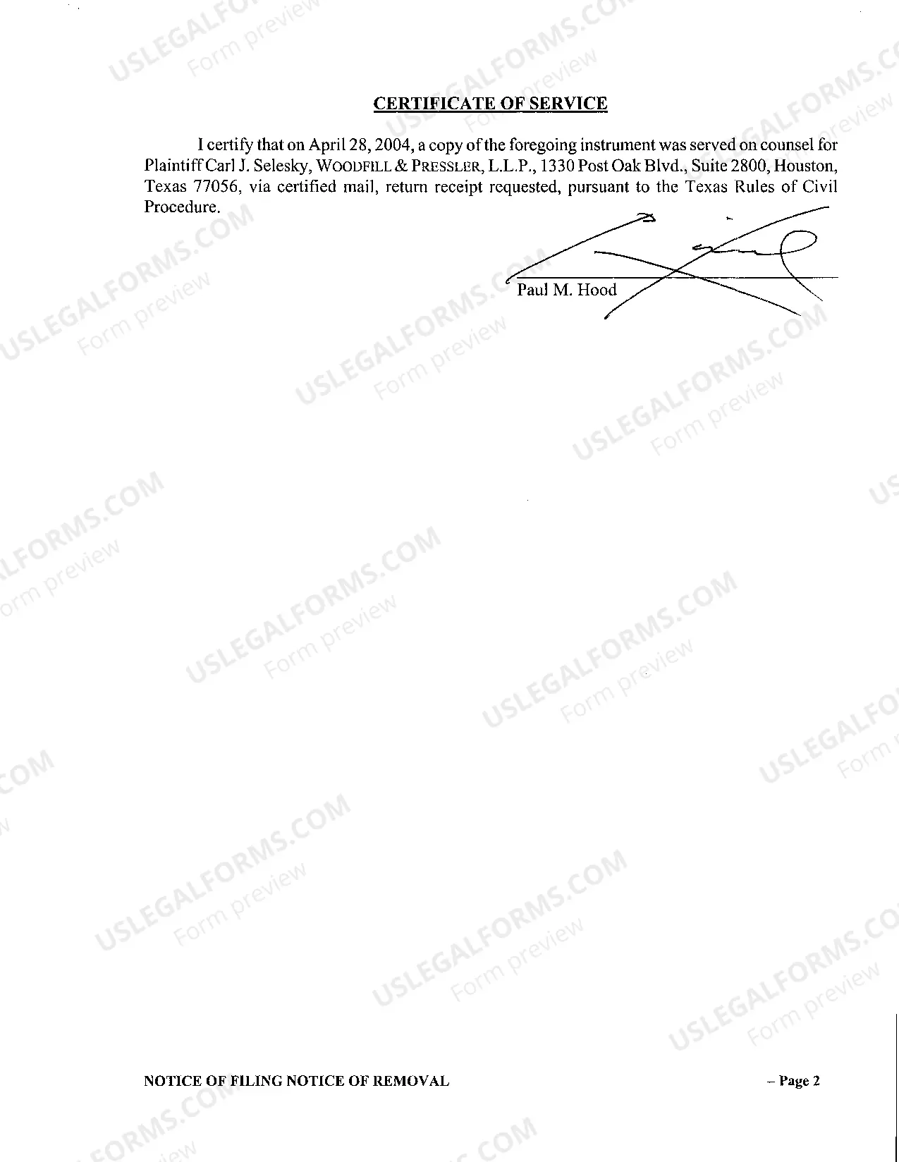 Preview A05 Notice of Filing Notice of Removal