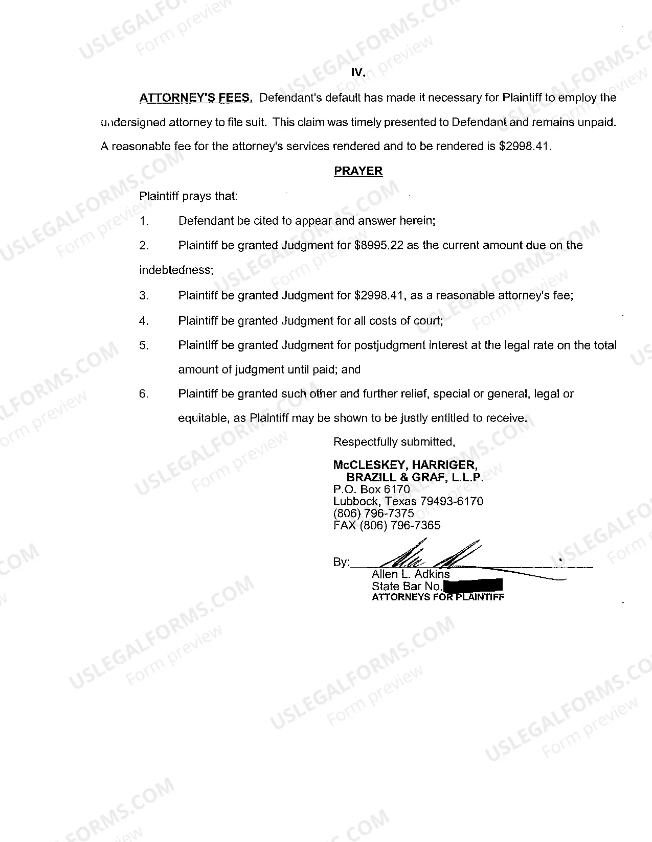 Preview A01 Plaintiffs Original Petition for Credit Care Debt Collection
