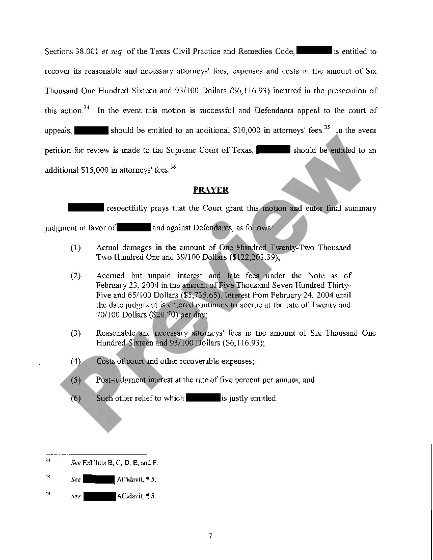 Preview A06 Plaintiffs Motion For Final Summary Judgment