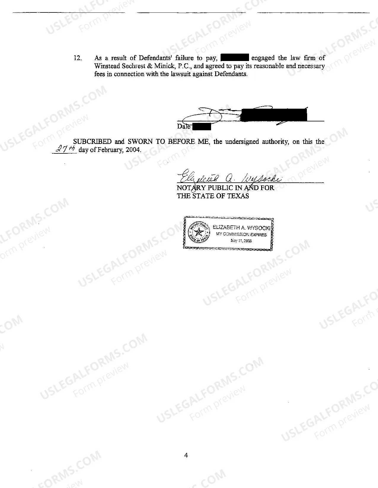 Preview A07 Affidavit of Plaintiff detailing debt owed