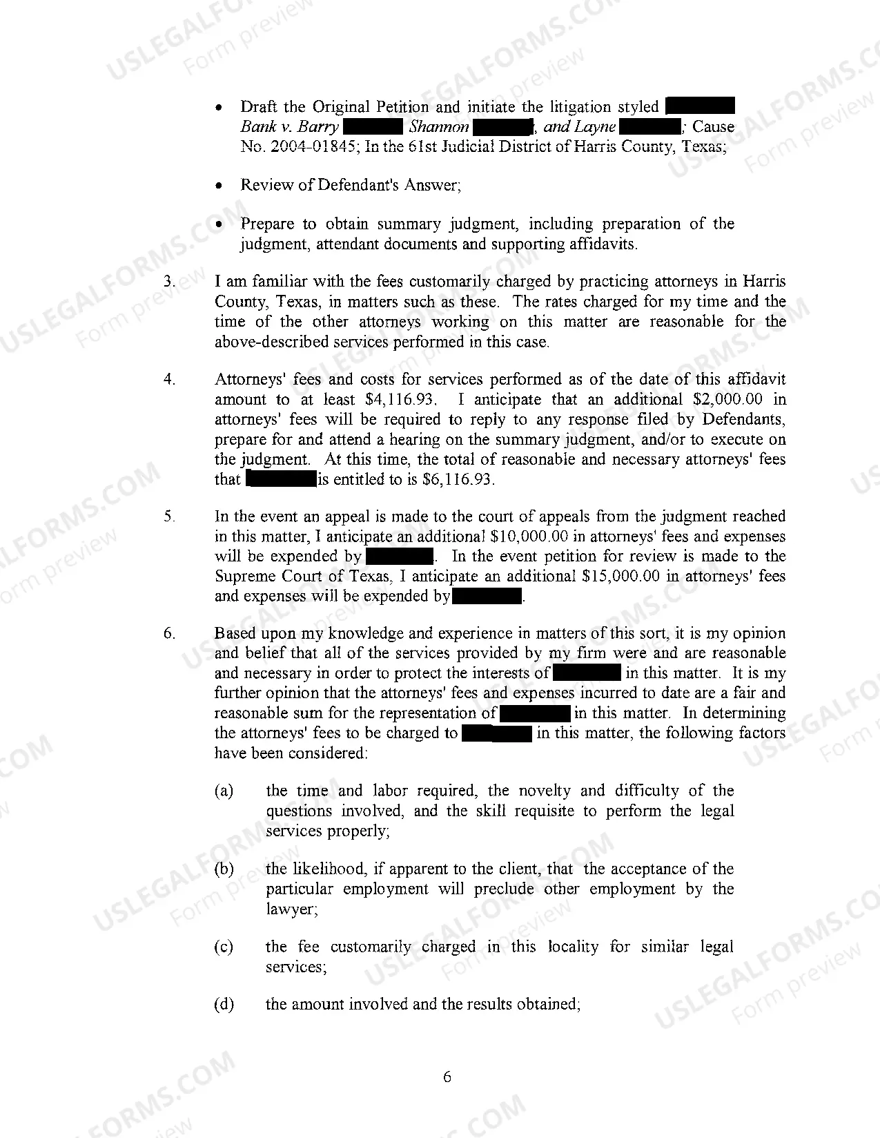 Preview A08 Affidavit for Attorney's Fees