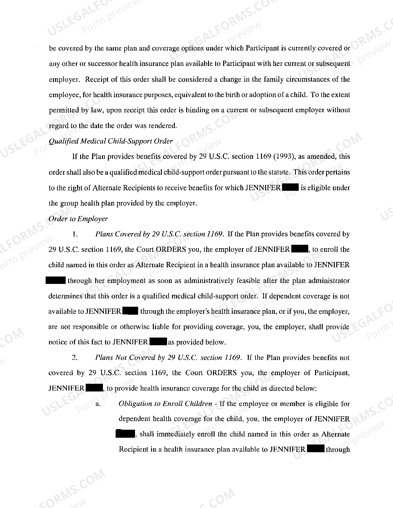 Harris Texas Medical Child Support Order Letter To Non Custodial