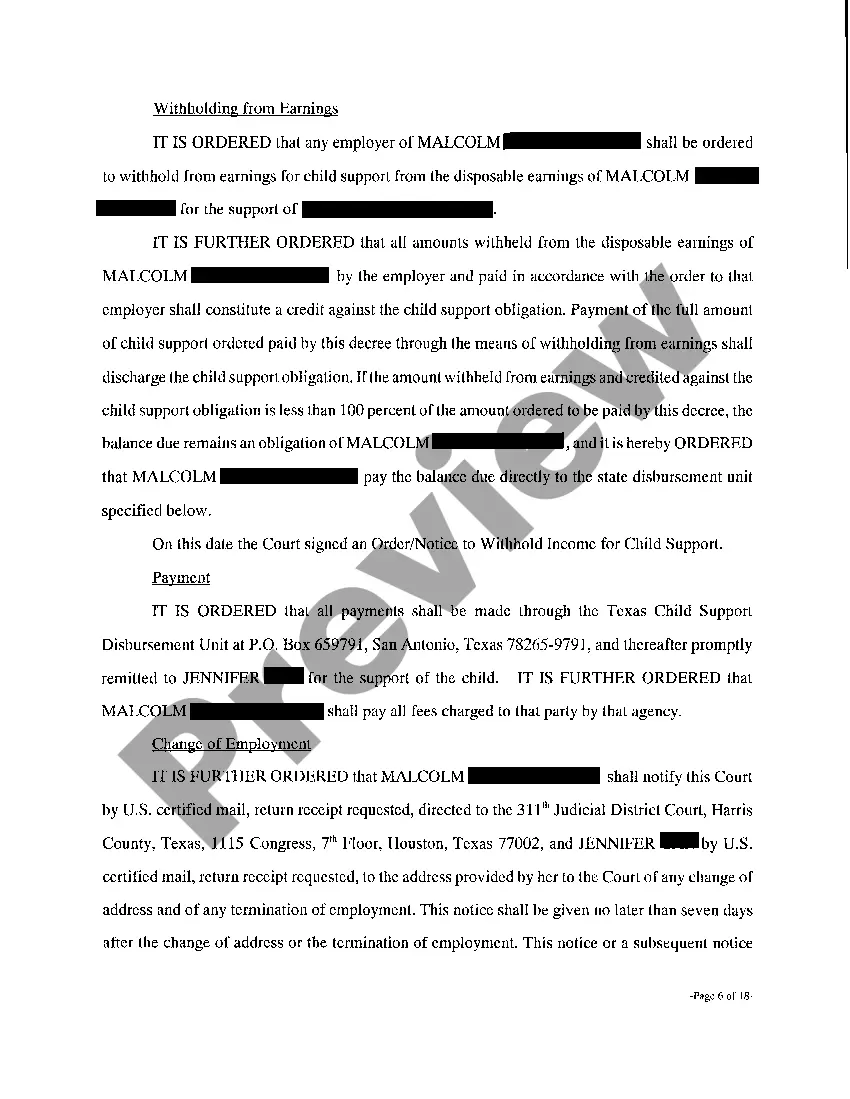 Preview A05 Order in Suit Affecting the Parent / Child Relationship