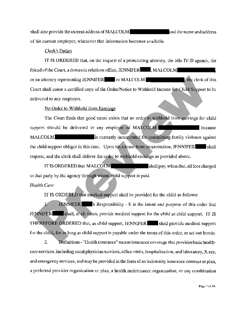 Preview A05 Order in Suit Affecting the Parent / Child Relationship