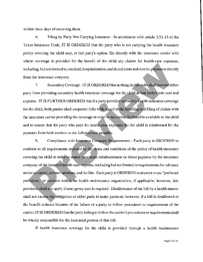 Preview A05 Order in Suit Affecting the Parent / Child Relationship