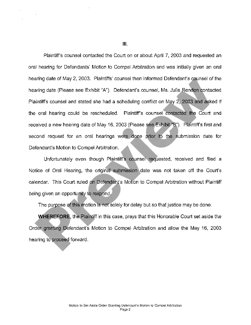 Get A06 Motion to Set Aside Order Granting Dismissal Preview A06 Motion to Set Aside Order Granting Dismissal