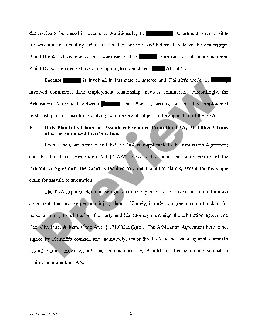 Get A07 Motion to Compel Arbitration and Dismiss Preview A07 Motion to Compel Arbitration and Dismiss