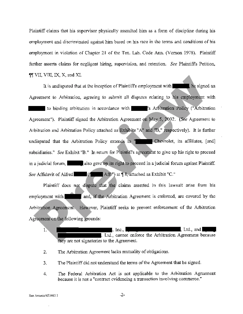 Get A07 Motion to Compel Arbitration and Dismiss Preview A07 Motion to Compel Arbitration and Dismiss