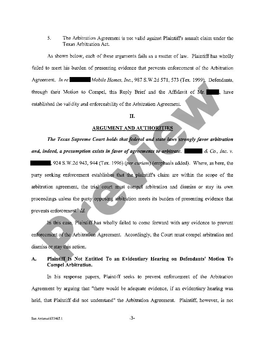 Get A07 Motion to Compel Arbitration and Dismiss Preview A07 Motion to Compel Arbitration and Dismiss