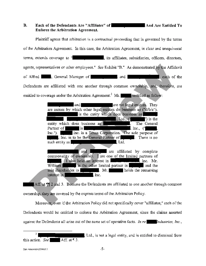 Get A07 Motion to Compel Arbitration and Dismiss Preview A07 Motion to Compel Arbitration and Dismiss