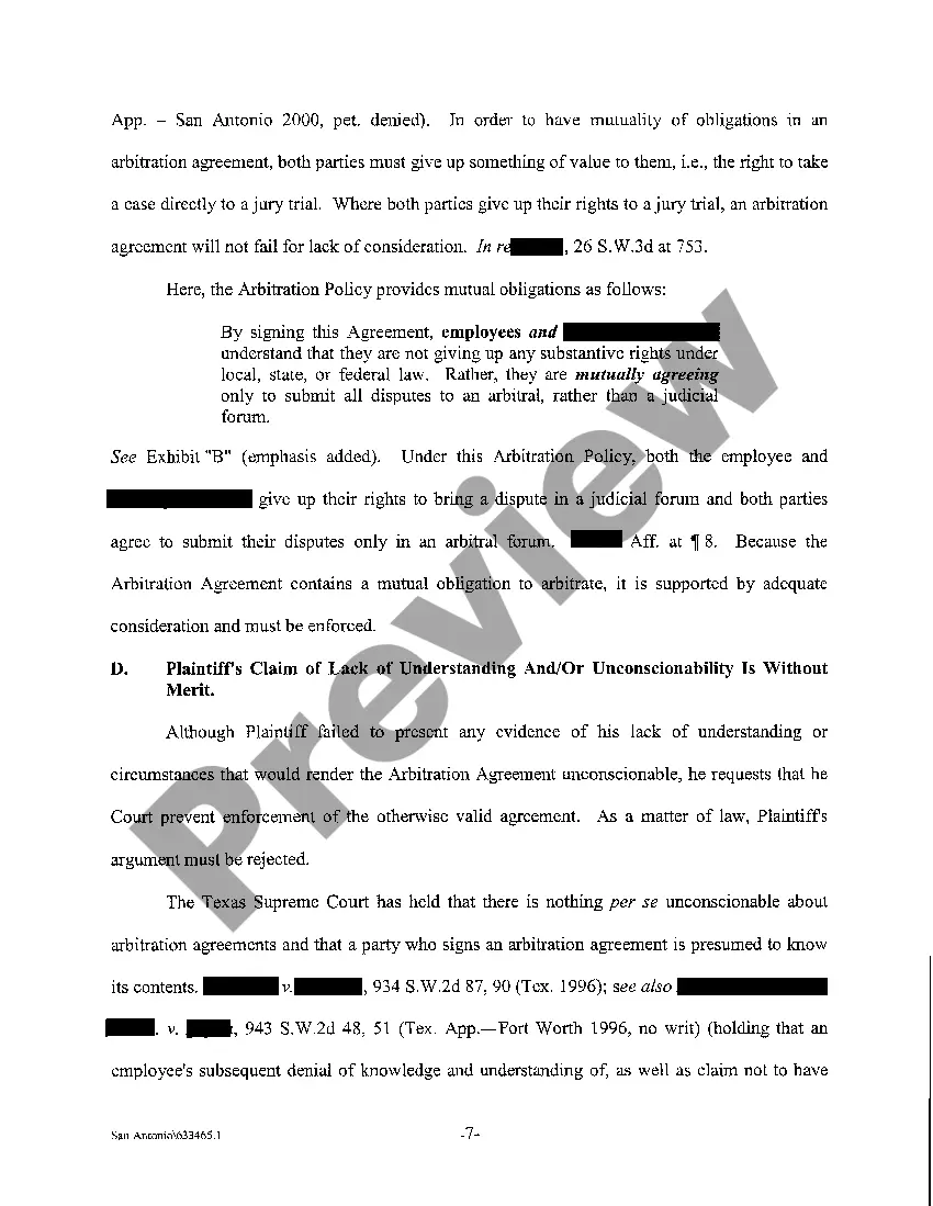 Get A07 Motion to Compel Arbitration and Dismiss Preview A07 Motion to Compel Arbitration and Dismiss
