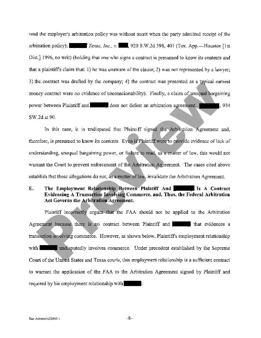 Get A07 Motion to Compel Arbitration and Dismiss Preview A07 Motion to Compel Arbitration and Dismiss