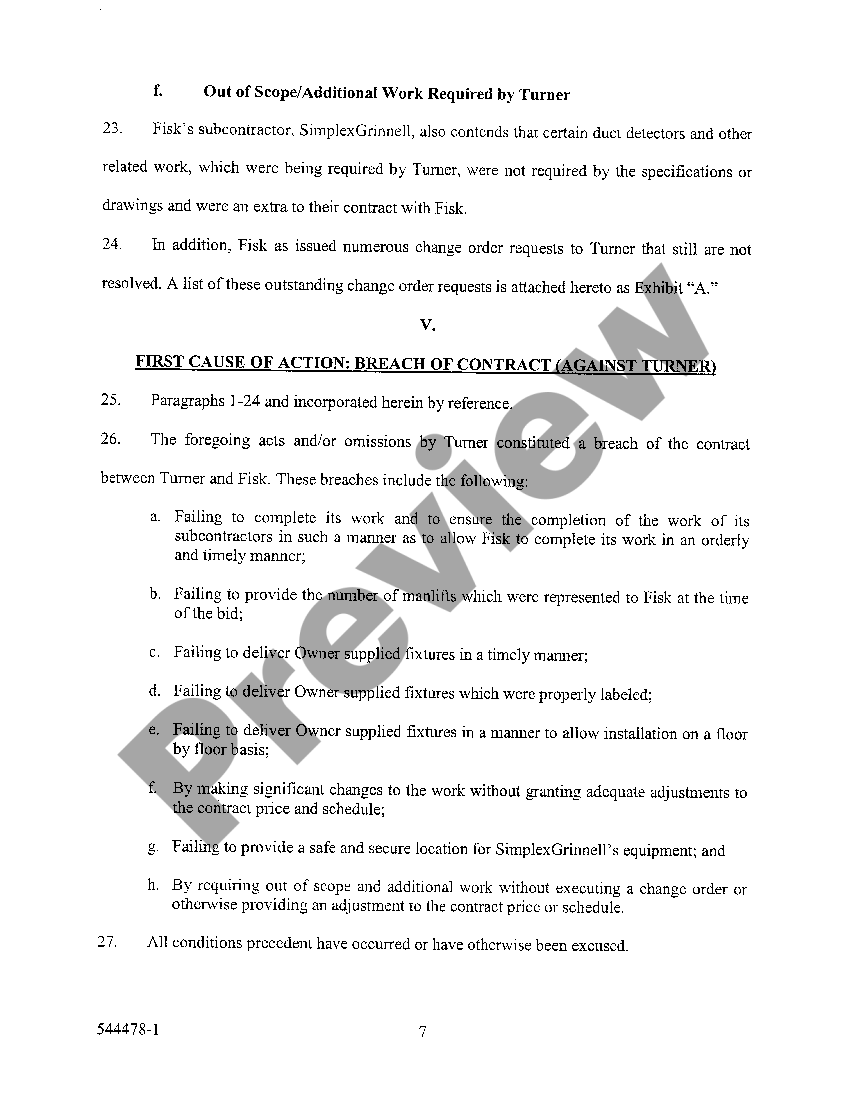 Texas Form Breach Of Contract Form Complaint US Legal Forms