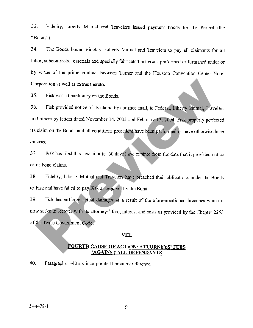 Texas Form Breach Of Contract Form Complaint US Legal Forms