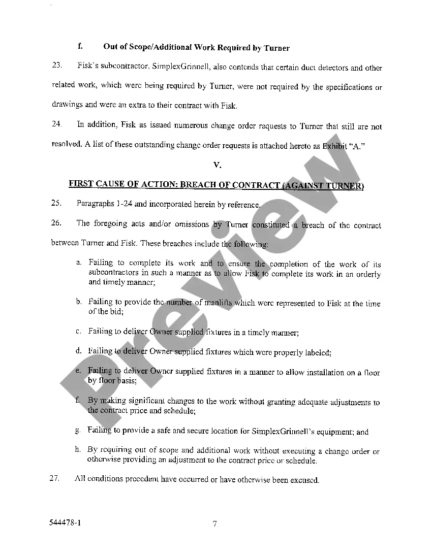 Preview A01 Original Petition for Breach of Bid Contract