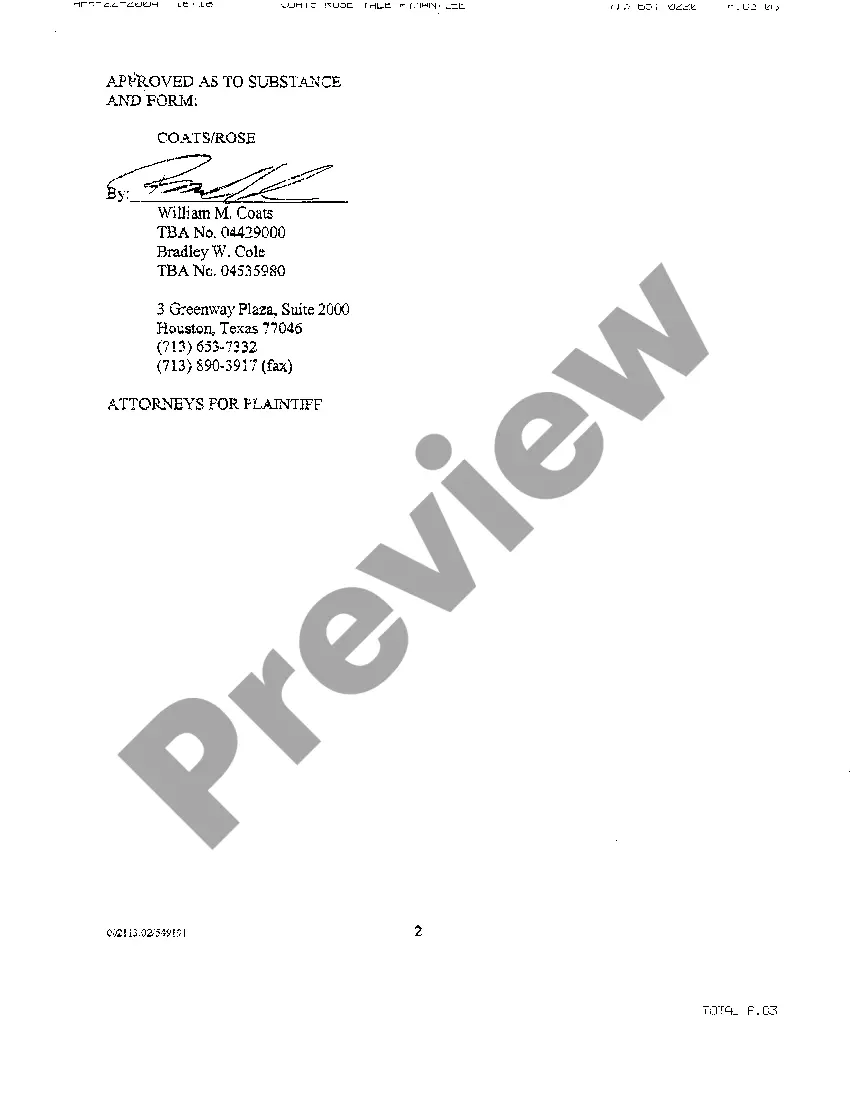 Preview A04 Order Granting Plaintiff's Notice of Nonsuit