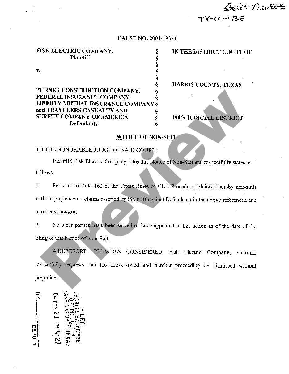 mesquite-texas-notice-of-nonsuit-us-legal-forms