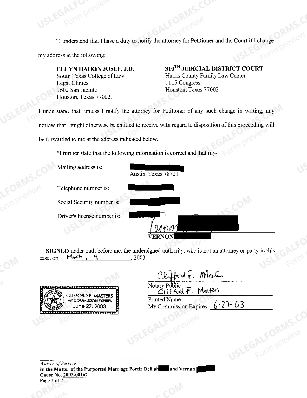 Preview A03 Waiver of Service