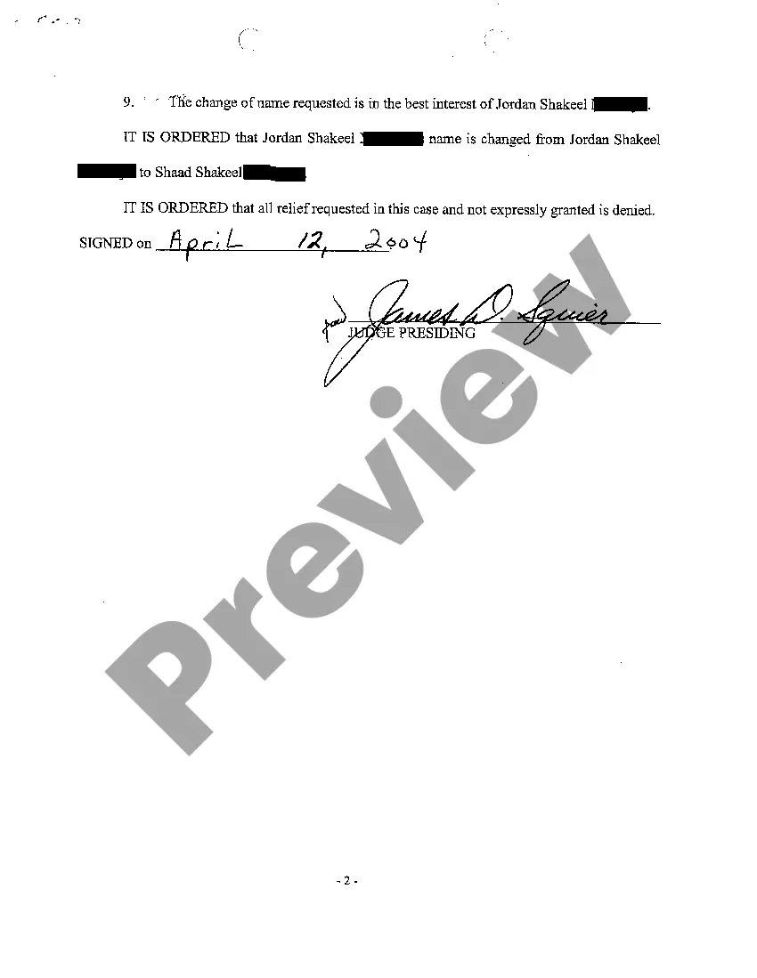 Get A03 Order Granting Change of Name of Child Preview A03 Order Granting Change of Name of Child