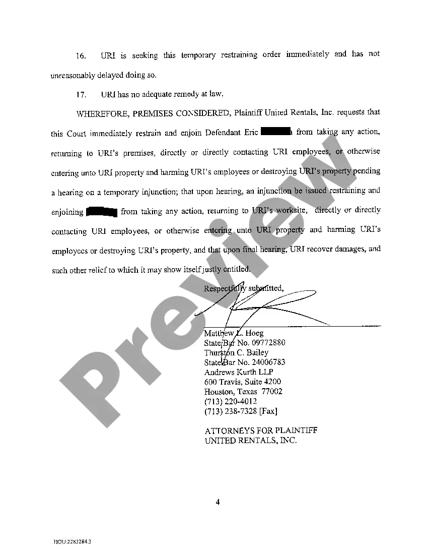 Get A01 Petition Application for Restraining Order Injunction regarding Harassment Preview A01 Petition Application for Restraining Order Injunction regarding Harassment