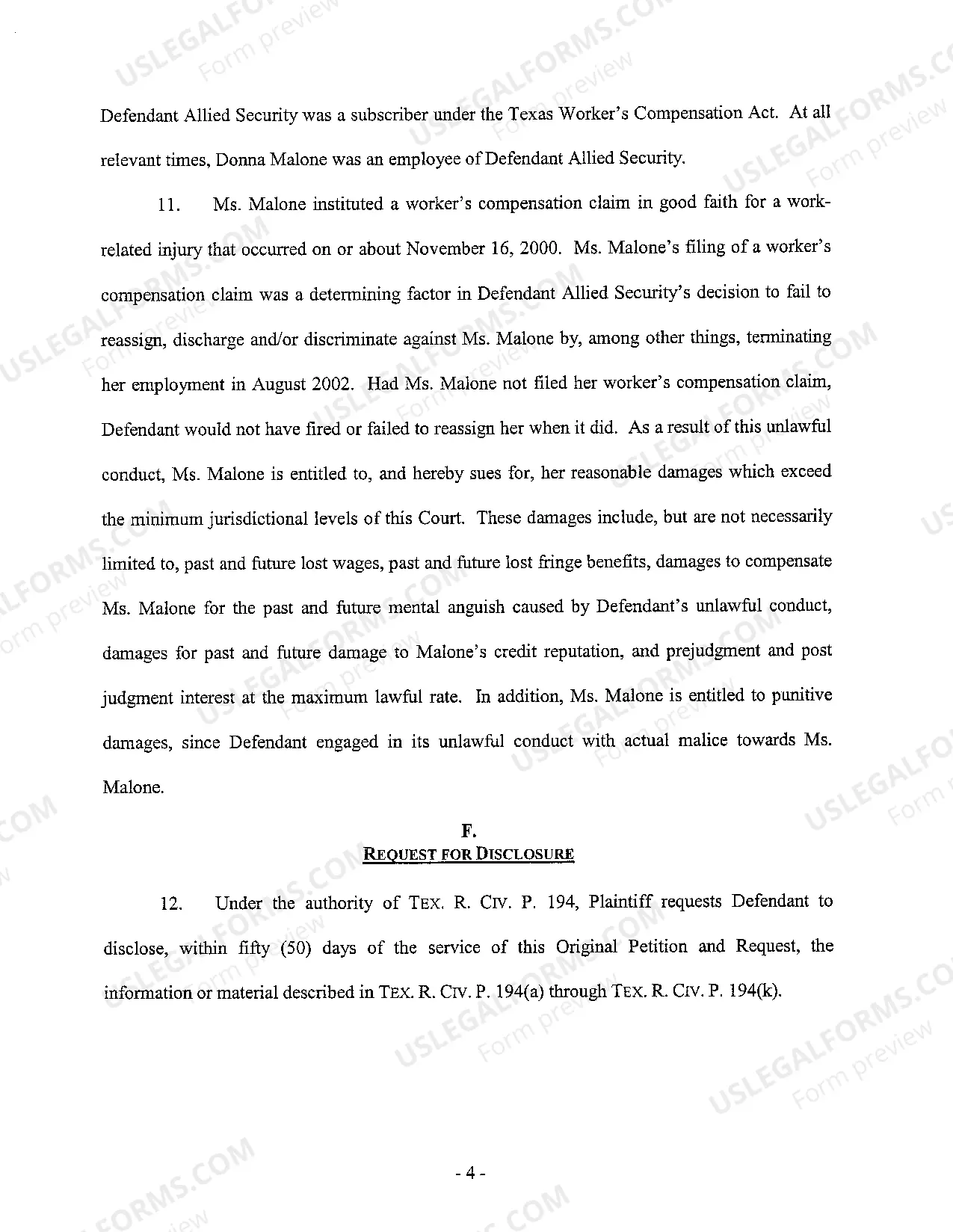 Preview A01 Plaintiffs Original Petition Jury Demand and Request for Disclosure