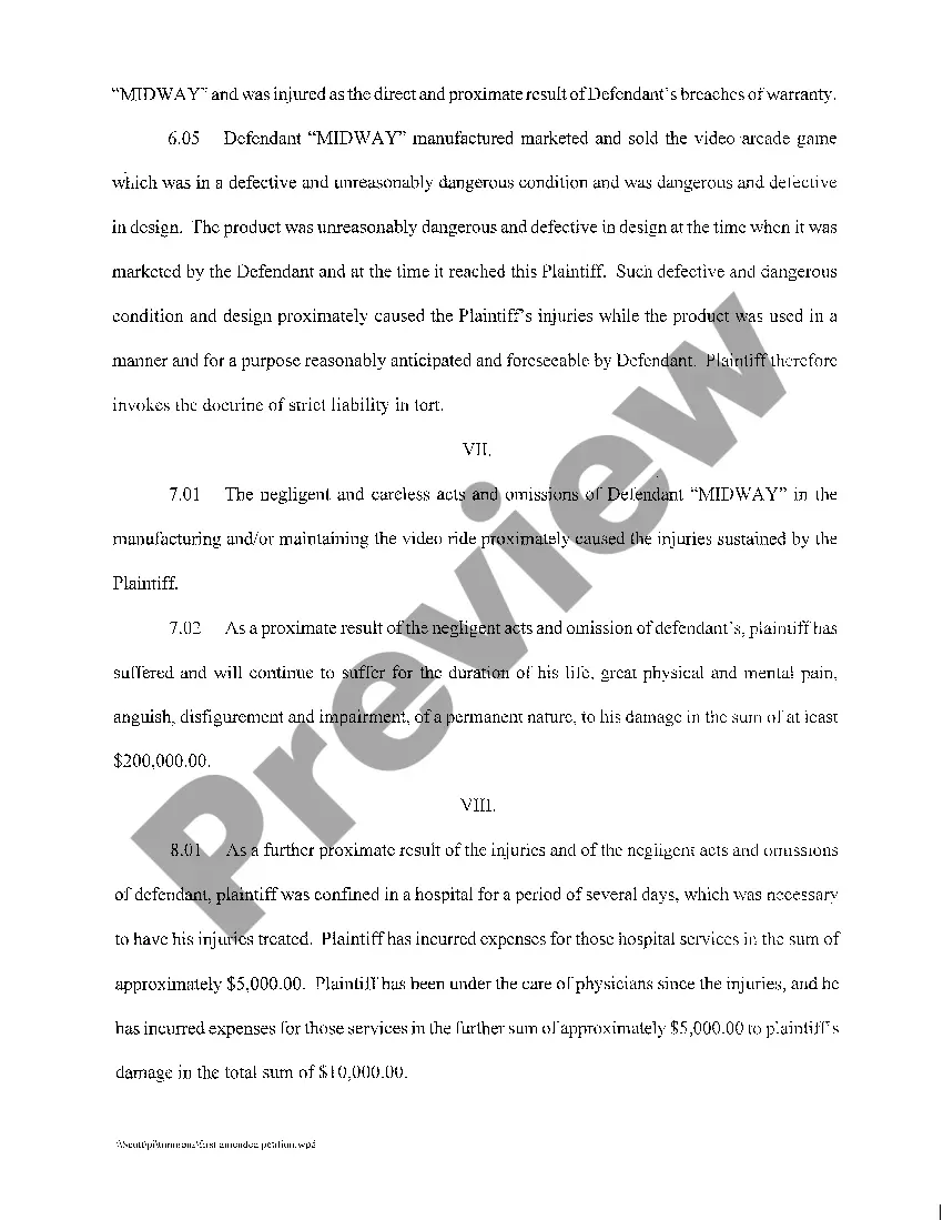 Preview A01 Plaintiff's Original Petition for Products Liability