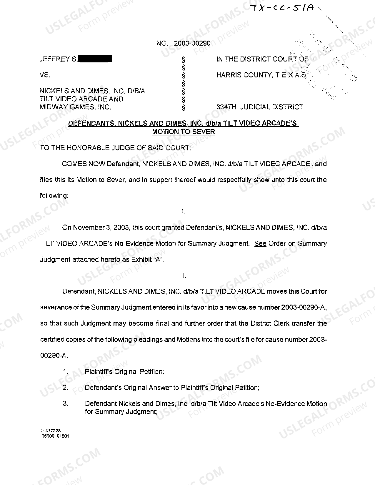 Arlington Texas Defendant s Motion To Sever Motion To Sever Texas Arlington Texas Defendant s Motion To Sever Motion To Sever Texas