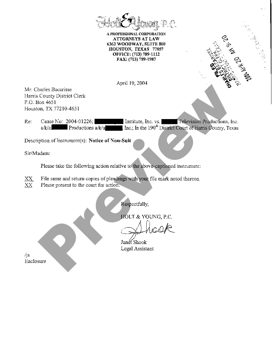 killeen-texas-notice-of-nonsuit-us-legal-forms