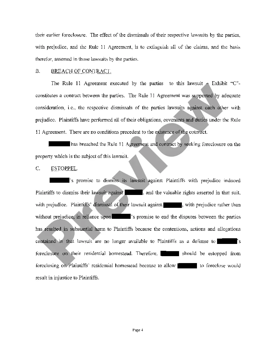 Get A01 Plaintiff's Petition for Injunctive Relief, Fraud and Estoppels regarding Foreclosure Preview A01 Plaintiff's Petition for Injunctive Relief, Fraud and Estoppels regarding Foreclosure