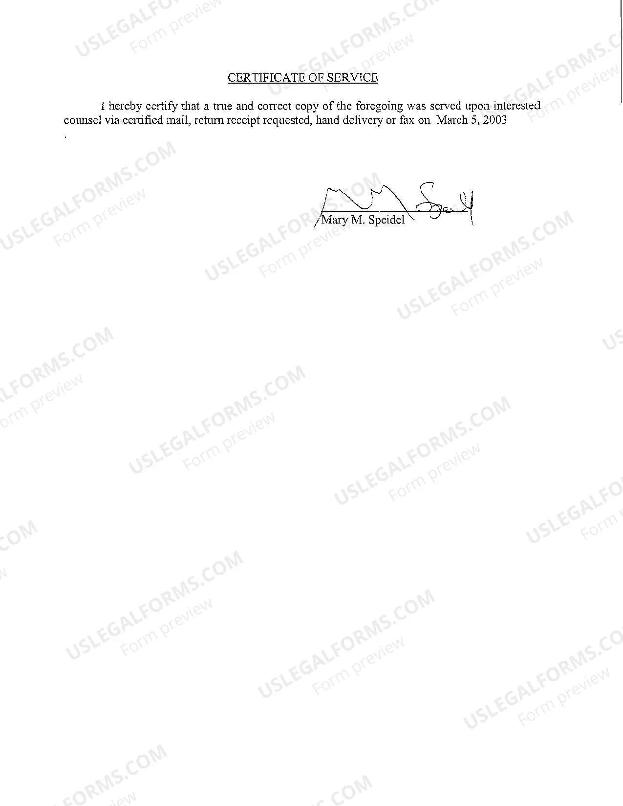 Preview A07 Defendant's Certificate of Written Discovery