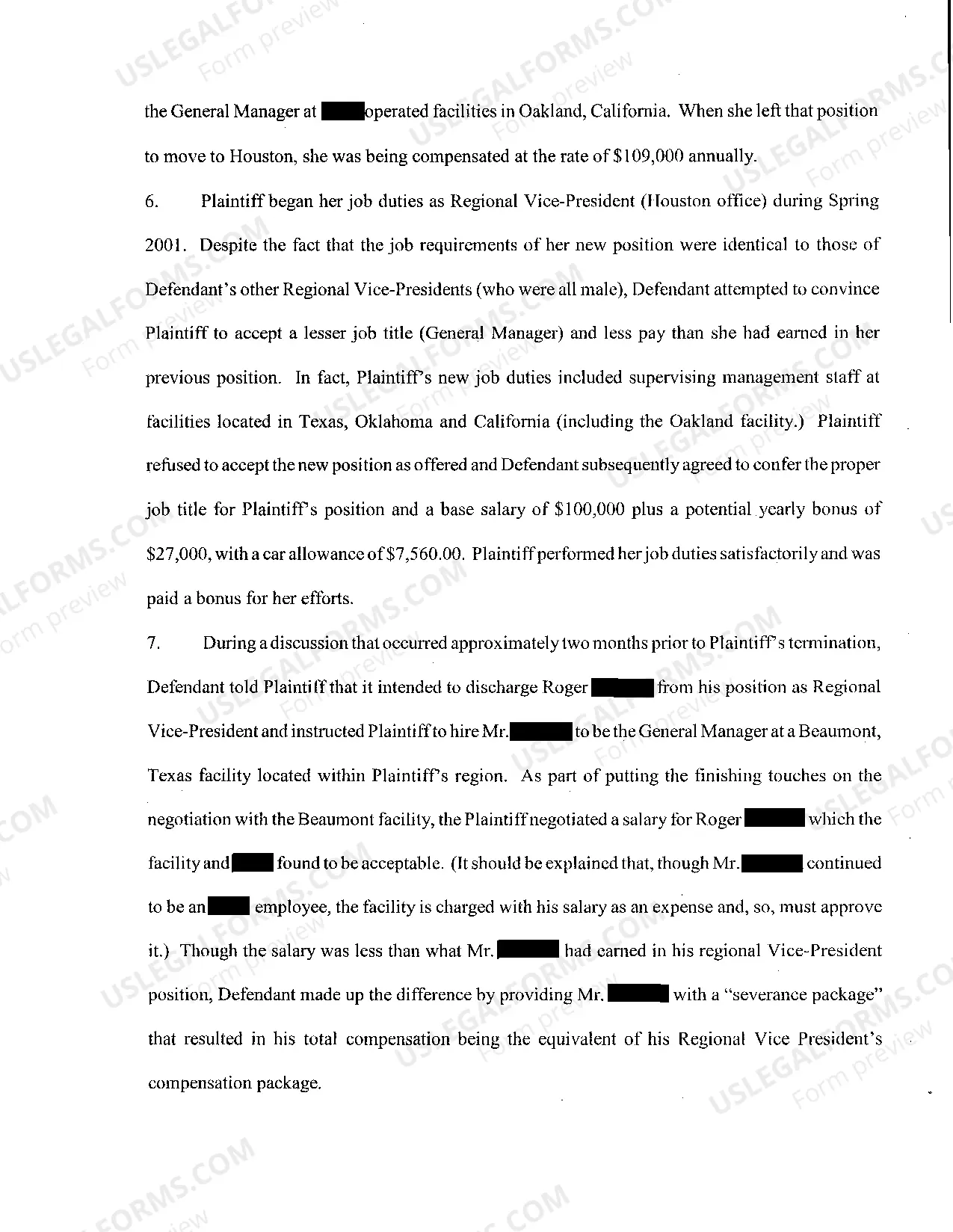 Preview A01 Plaintiff's Original Petition for Employment Termination due to Sex Discrimination