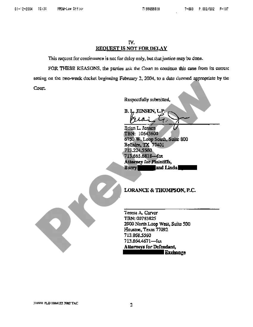 Preview A06 Agreed First Motion for Continuance