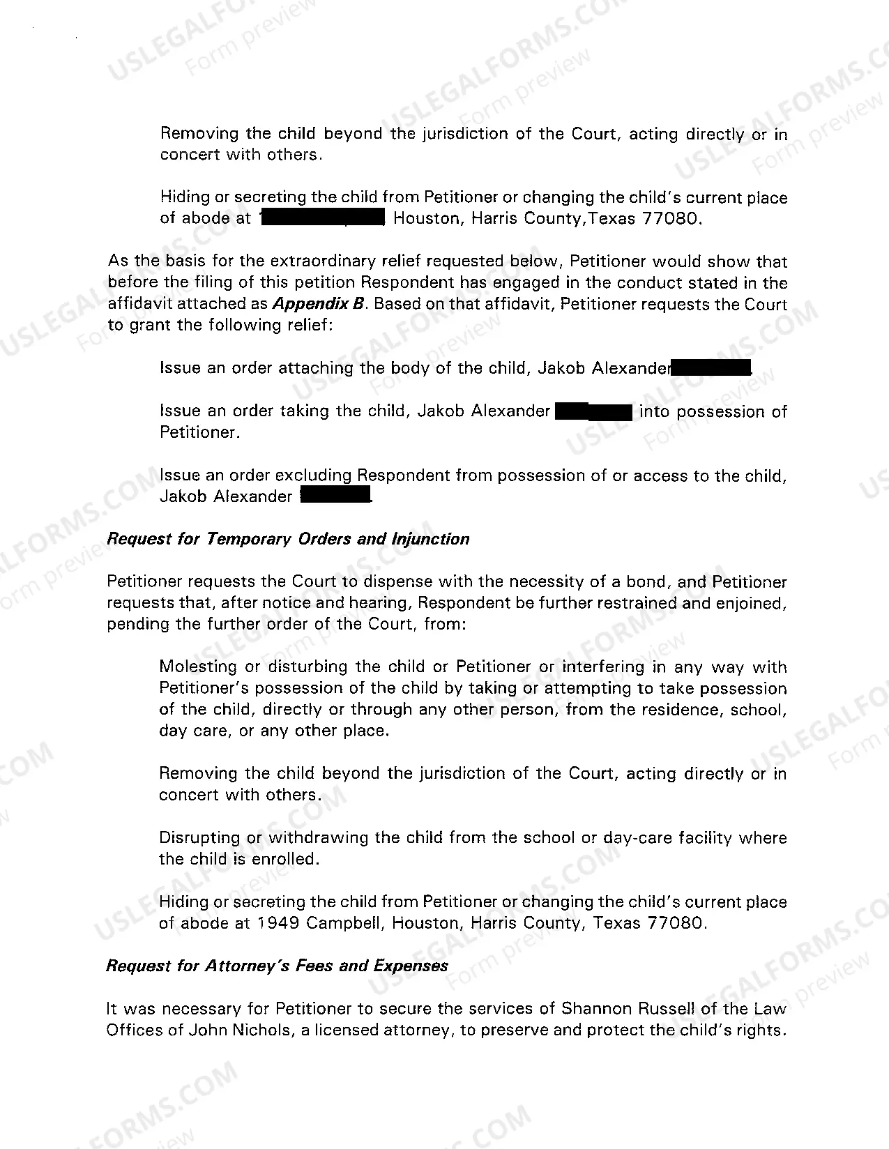 Preview A01 Original Petition to Establish Parentage